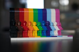multi colored blocks on white shelf