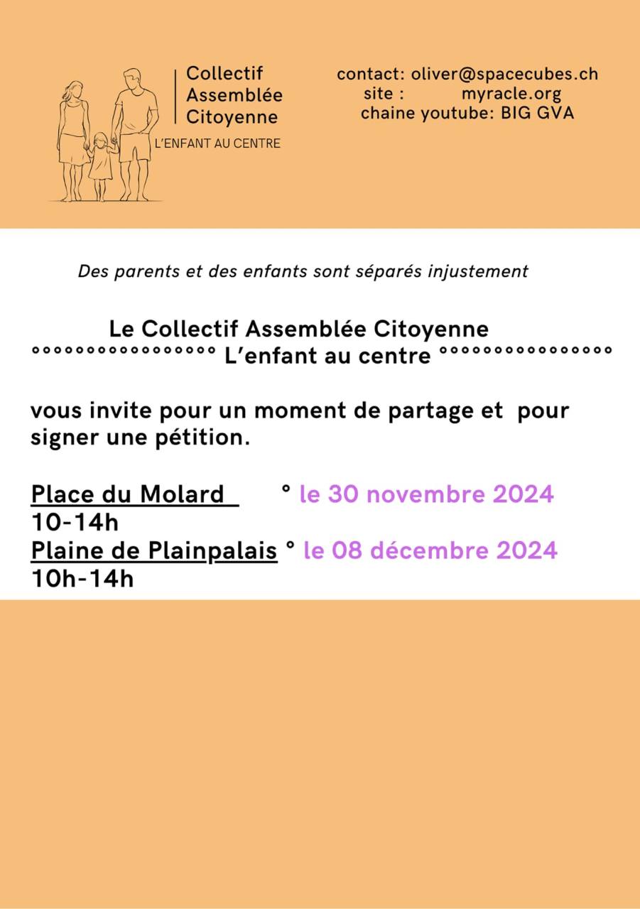 Stand du collectif Assemblée citoyenne, L’enfant au centre