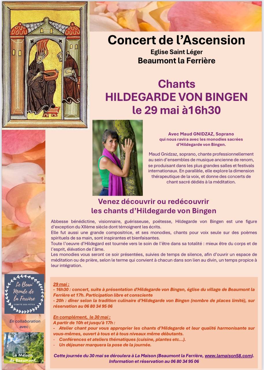 Hildegarde von Bingen : concert, chant, conférences et ateliers avec Maud Gnidzaz