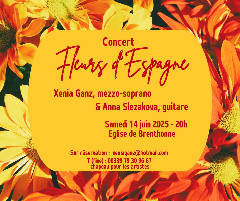 Concert Fleurs d’Espagne avec Xenia Ganz et Anna Slezakova