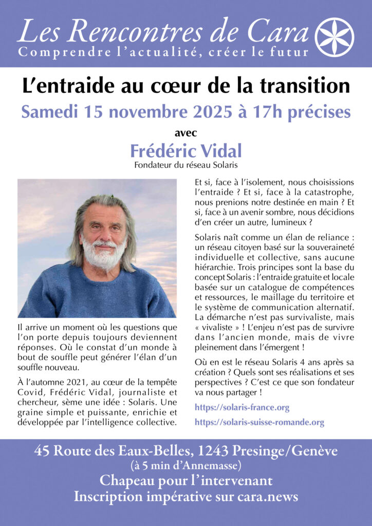 Frédéric Vidal: L’entraide au cœur de la transition