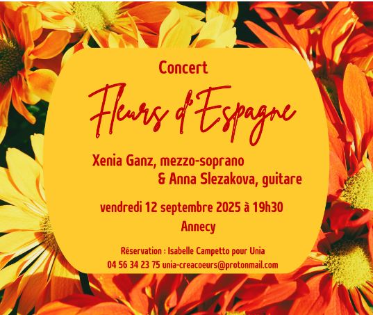Concert Fleurs d’Espagne par Xenia Ganz et Anna Slezakova