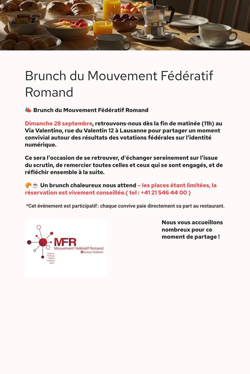 Brunch du Mouvement Fédératif Romand