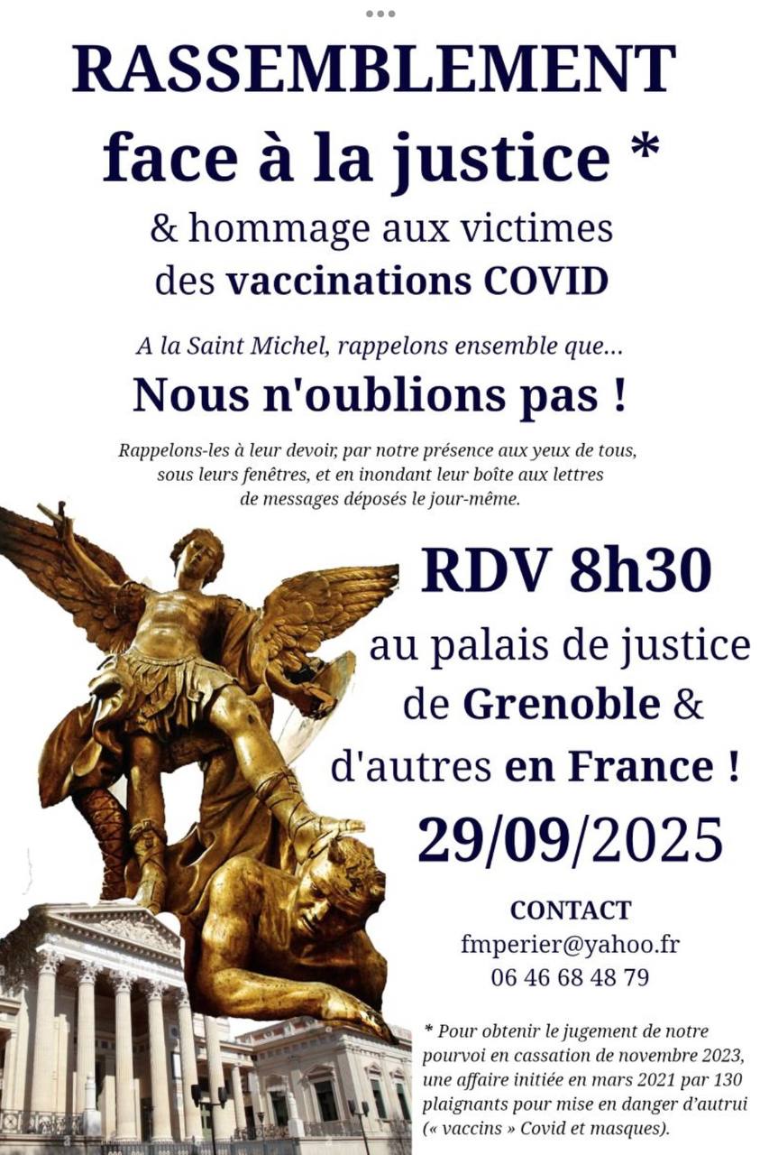 Rassemblement face à la justice & hommage aux victimes des vaccinations Covid