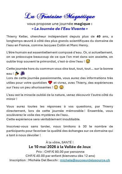 Journée de l’eau vivante