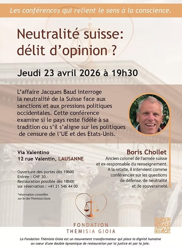 Neutralité suisse, délit d’opinion?